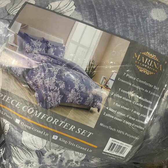 7 pcs Sophia Modern & Contemporary Polyester Box Stitch Floral C - Picture 2 of 7